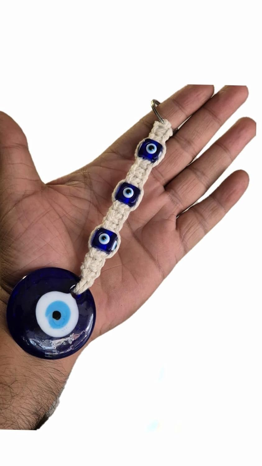 DT DECTONE Metal Blue Turkish Evil Eye Nazar Battu Hanging For Car, Home & Office Protection From Negative Energy Good Luch Charm And Prosperity