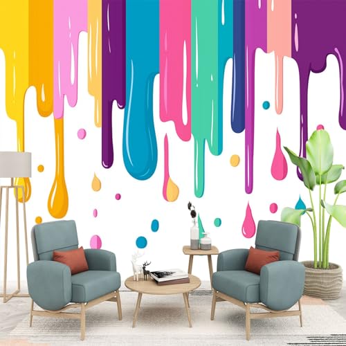 Photo Wallpaper Kids Room Creative Color Paints Non-Woven Living Room Bedroom Sofa TV Background Wall Decoration - 350 x 256 cm Photo Mural