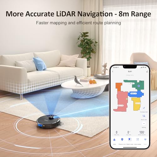 Lubluelu Robot Vacuum Cleaner with Mop 4500Pa, 3 in 1 Robot Vacuum with Laser Lidar, 5 Editable Mapping,10 No-go Zones, a Side Brush, App/Alexa, Robotic Vacuum for Pet Hair, Carpet, Hard Floor - Image 3