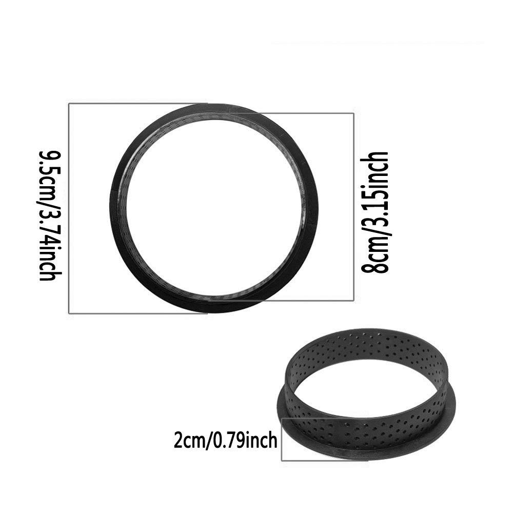 8 szt. okrągły kształt forma do ciasta mus koło tarta pierścień okrągłe formy do ciasta pierścienie do ciasta forma do musu ciasto DIY forma do pieczenia narzędzie perforowany pierścień nieprzywierające naczynia do pieczenia
