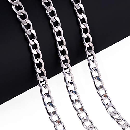 Swpeet S832 3Pcs Sliver Luxury Fashion 47 Inche Replacement Flat Chain Strap with Buckles Set - Image 3