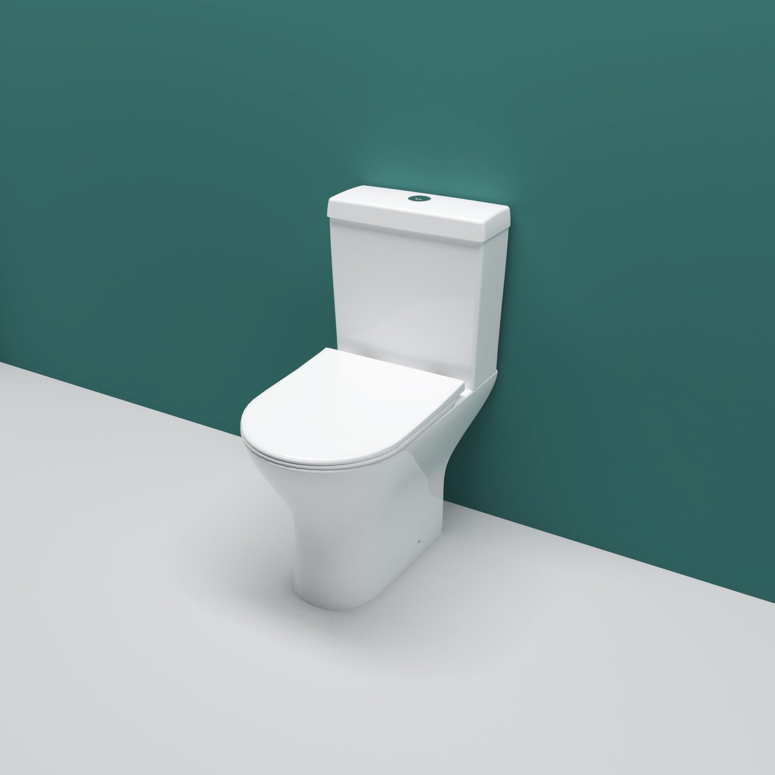 Sky Bathroom Modern Close Coupled Toilet Slim Soft Close Seat Pan Cistern wC