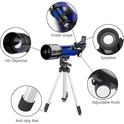 Telescopio portátil Hd para niñas y principiantes, refractor 400/70 mm miniatura 7