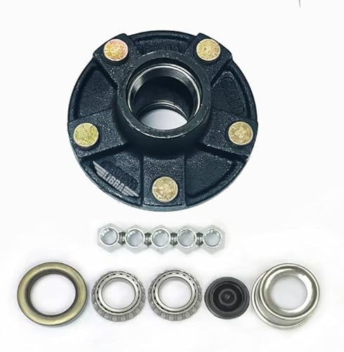 Libra Trailer Idler Hub Kit 5 Lugs 5 On 4.5 5X4.5 1-1/16" Straight Spindle 2000Lb Axle #TOP12