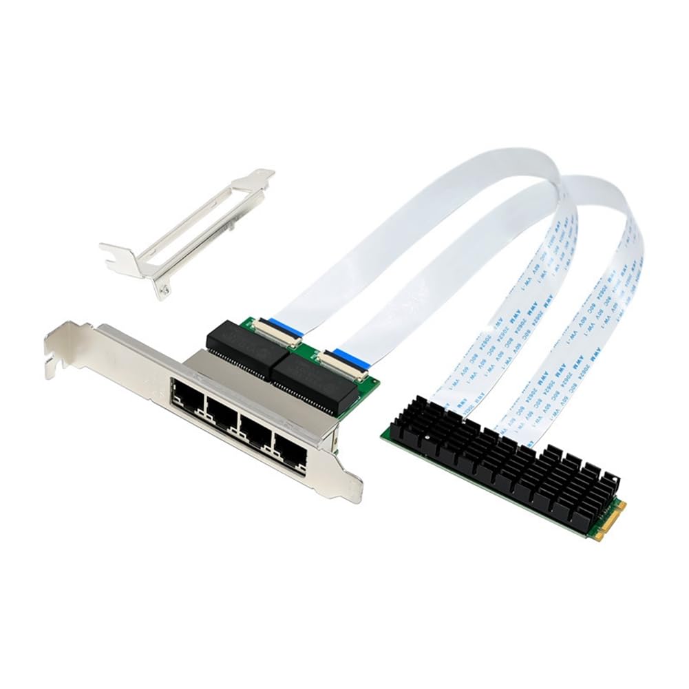 Scheda di Rete Gigabit NIC M.2 B+M Key A 4 Porte Gigabit Scheda di Rete Industriale Ethernet NIC Adattatore LAN Ethernet per PC