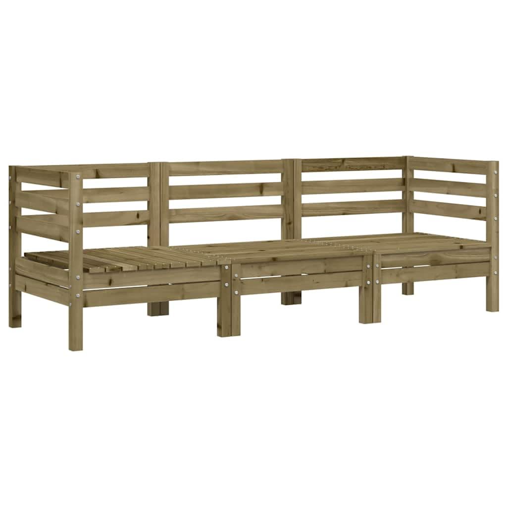 vidaXL Canapé de Jardin 3 Places Bois de pin imprégné