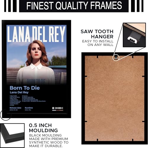 Image of BLINKART LanaDelRa y - Born To Die Wall Photo Frames | Wall Art for Bedroom, Living Room, Studio or Office | Album Cover Print with Spotify Song Link QR Code | Gift for Fans - 8x12 In