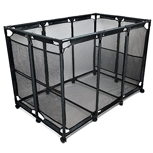 Pool Float Storage Organizer for Pool Noodles Floats Inflatables Towels - Ultimate Outdoor Pool Toy Storage Bin - XXL Black HDuty Metal - Pool Float Holder - Pool Storage Bin For Easy Poolside Cleanup