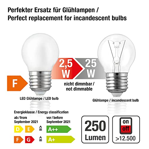 Hellum 209204 LED Filament Bulb, E27 Base, Warm White 2700 K, 2 W, Matte, Pack of 3, 2 Watt / Matte, 3 pack - Image 3