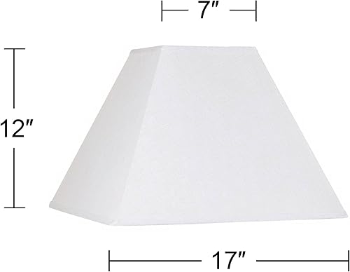 Miniatura 4 de Set of 2 Hardback Square Lamp Shades White Large 7" Top x 17" Bottom x 13" Slant x 12" High Spider with Replacement Harp and Finial Fitting -