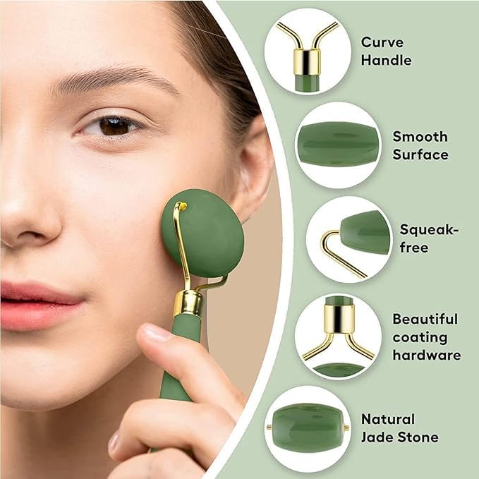 Image of Hair Massager Hair Scalp Massager Shampoo Brush+Hair Regrowth Roller With 540 Titanium Micro Needles+Face Stone Jade Roller With Gua Sha (Hair Sclap+Hair Growth Roller+Jade Roller)
