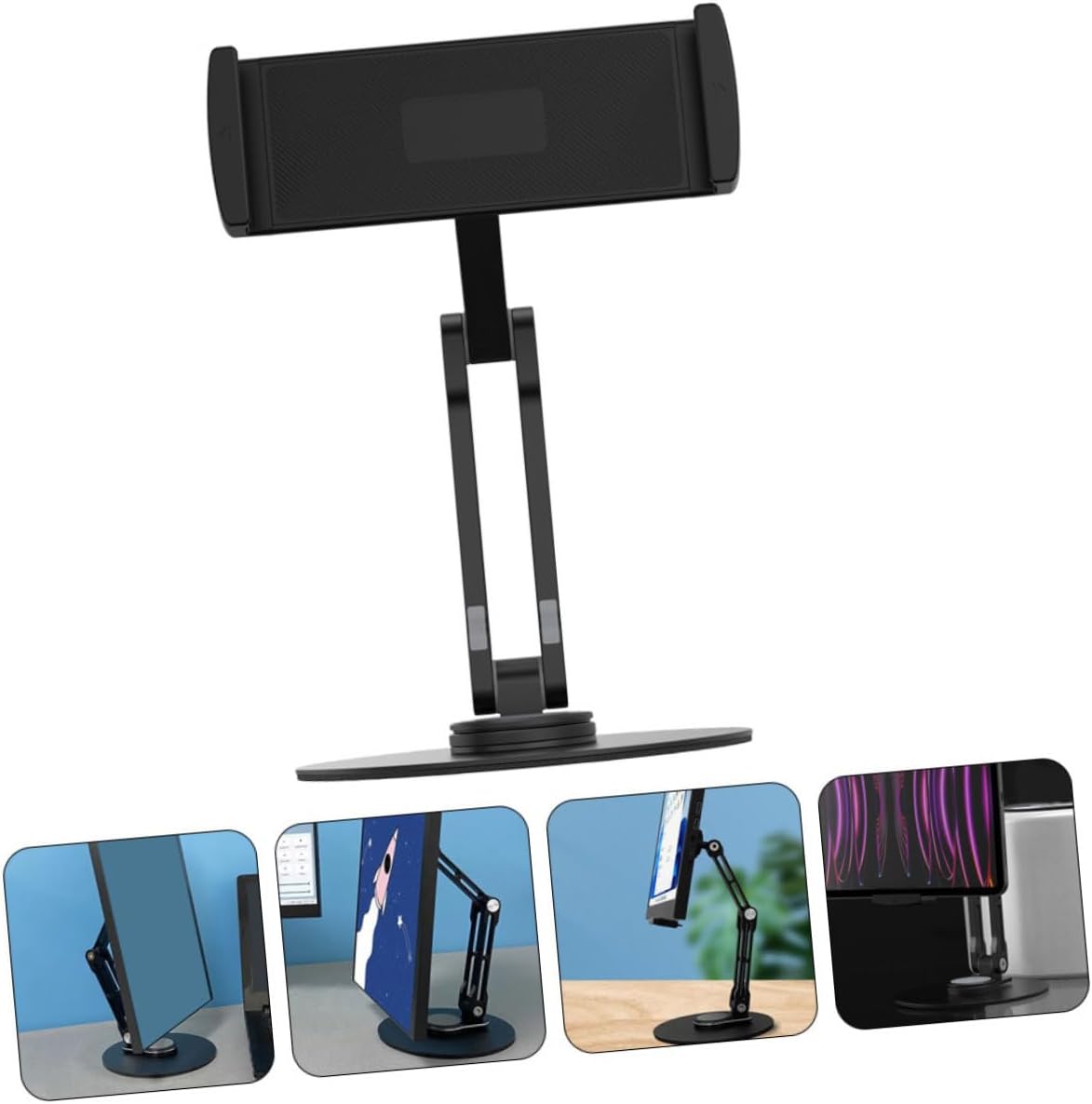 NUOBESTY Adjustable Tablet Stand Foldable Multi-use Bracket for Desk Non- Base Compatible Tabs and More for Home and Travel Use