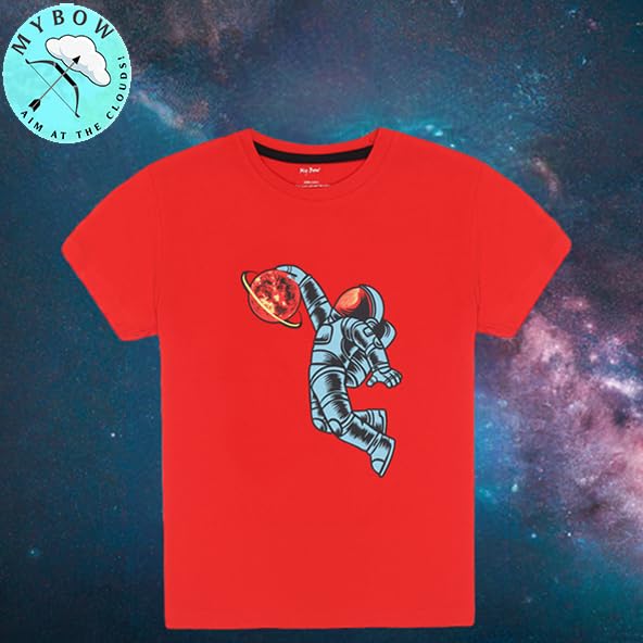My Bow 2Pack Round Neck Spacecraft and Astronaut Tshirts, (Cotton, Ages 4-14 Years)4