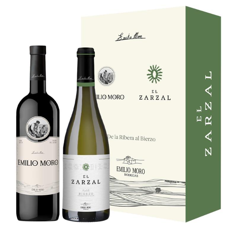 Emilio Moro - Estuche Vino Tinto y Blanco | Ribera del Duero & Bierzo | Tempranillo Crianza & Godello | Pack 2 botellas 75cl | Regalo Gourmet | Edición Especial