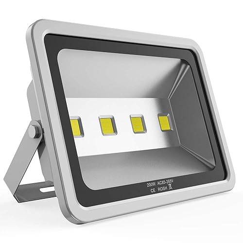 200W LED Flood Lights Outdoor, 110-285V, 20000LM Super Bright Security