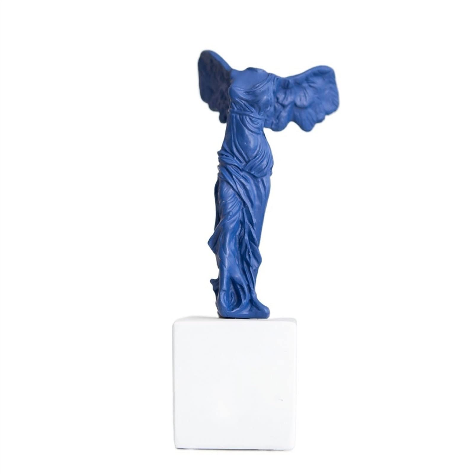 dekoracja do domu Skrzydlaty posąg bogini zwycięstwa, figurka rzeźby do domu półka na stół Decor Ornamnets Blue figurka dekoracyjna
