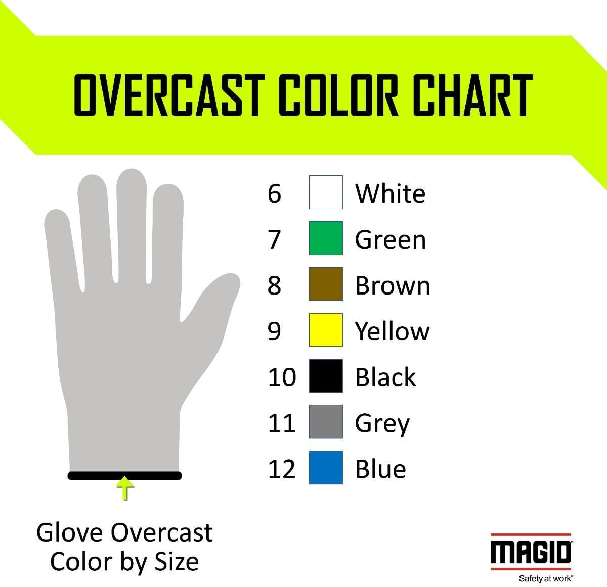 MAGID D-ROC ANSI A4 10-Gauge Hyperon PU Palm Coated Work Gloves, 1 Pair, Size 10/XL, GPD534RT