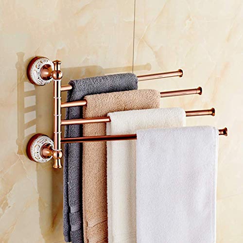 Barre de serviette rotative et étagère de serviette de salle de bain 39cm multicouche - 4