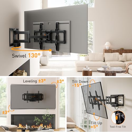 Support Mural TV 42 a 90 Pouces PGLF11 pour Salon Moderne - 6