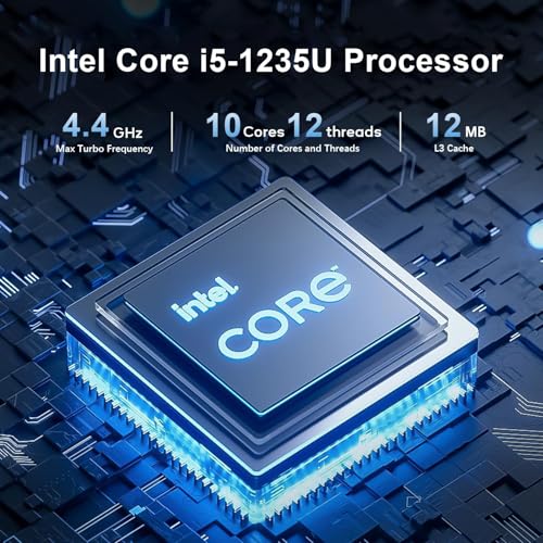 Image of Beelink EQI12 Mini PC with Intel 12th Gen Core i5-1235U (10C /12T,up to 4.4 GHz) | 32GB DDR4 1TB SSD Mini Desktop Computer | Dual 4K Display 2*HDMI | 1000M LAN WiFi 6 BT5.4 | Auto Power On