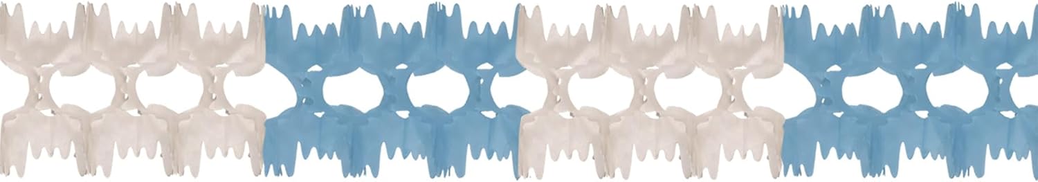 Beistle Red White and Green 12 Piece Pageant Tissue Garland for Italian Mexican Fiesta Christmas Party Supplies, 7 Inches by 14.5 Feet