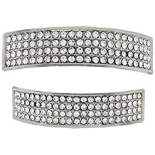 Hip Hop Platinum Silver Teeth Grillz Set 8 Rows of Bling