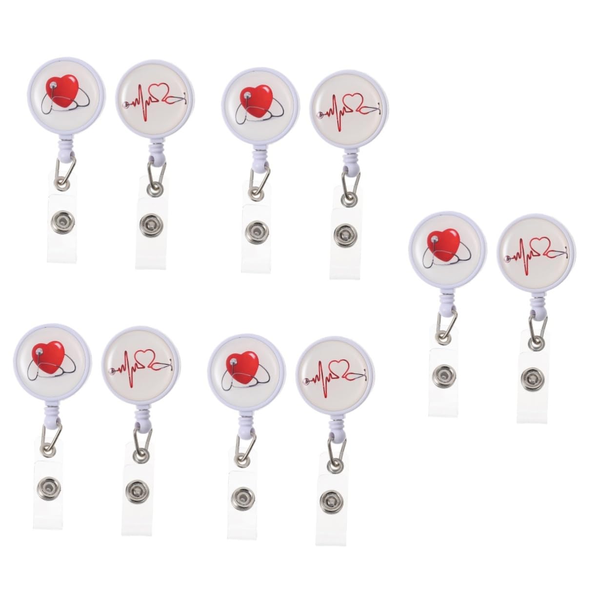 EXCEART 10pezzi Portabadge Retrattile Per Clip Per Tesserino Con Design Fiore Per Ufficio e Scuola Facile Da Usare e Riutilizzabile
