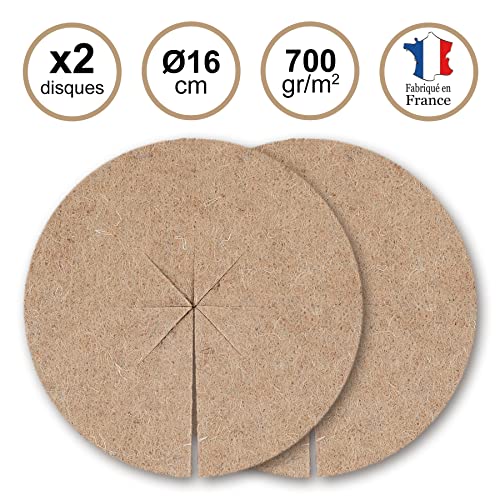 La cordeline CJN10M 2er-Set Isolierscheiben aus Jutestoff Durchmesser 16 cm 700 g/m²