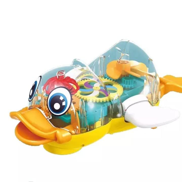 PoPo Toys Electric Transparent Gear Crawling Duck Musical Flash Light Toy for Kids Birthday Gift (B0CGF96TLH) Amazon Price History, Amazon Price Tracker