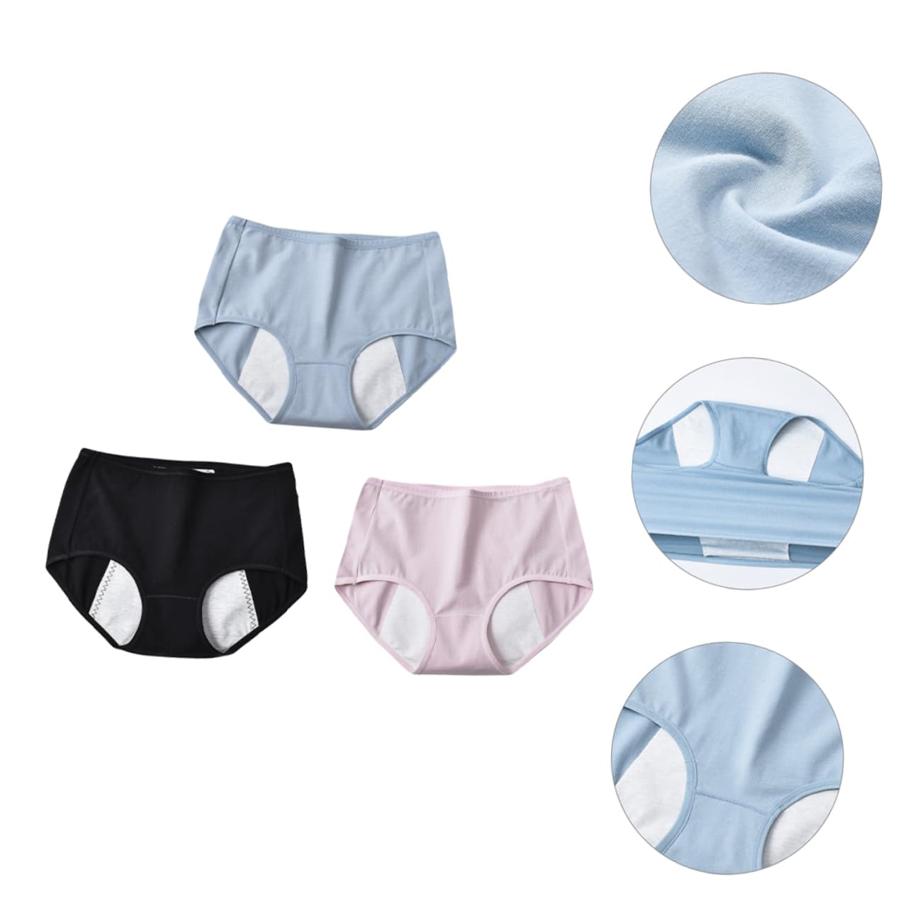 SHERCHPRY 6piezas Bragas Menstruales De Algodón para Mujer Pack De Transpirables y Resistentes Fugas para Ciclo Menstrual