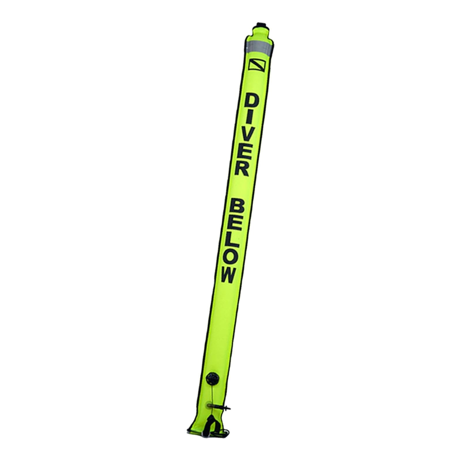 Fenteer Surface Marker Buoy Tube de Signalisation pour Plongée avec Bande Réfléchissante Nylon Léger Valve de Dégonflage Bandoulière Réglable Suit