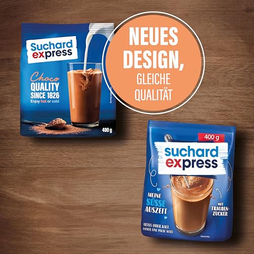 Suchard Express 400g Beutel, Getränkepulver für heiße Schokolade, Nachfüllbeutel, Kakao für kalte oder warme Milch