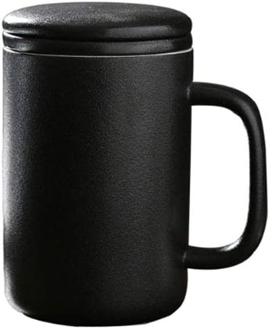 Maya Star Tea Cup with Lid and Ceramic Water Filter, Ceramic Filtered Tea Separation Cup, Office Cup Drinking Tea Cup #020