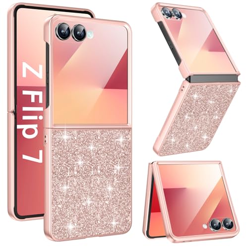 Coque de protection Z Flip 7 fine or rose avec film écran anti-chocs