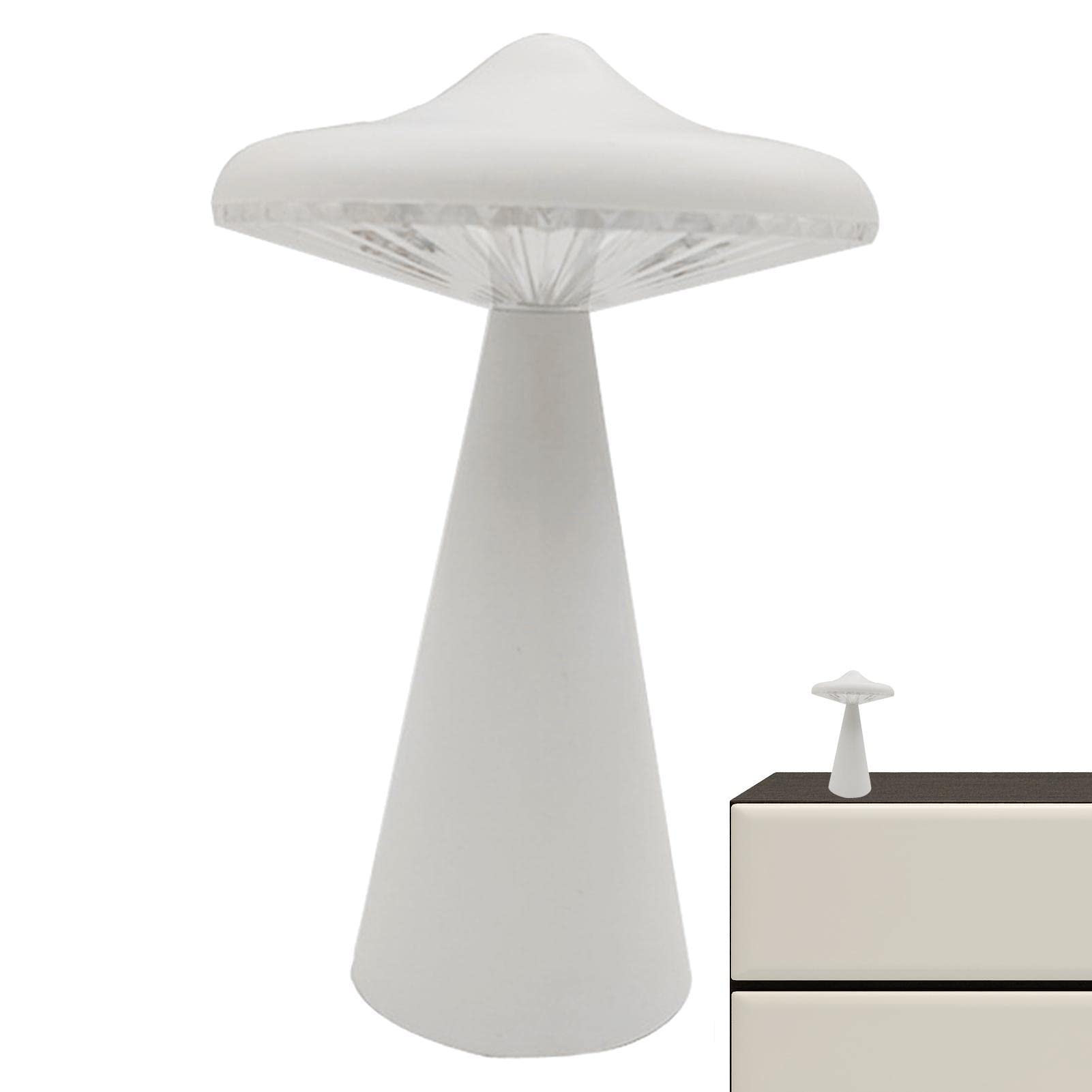 Mushroom Lamp | LED Touch Control UFO Desk Lamp,Cute and Creative Ambient Light, USB Rechargeable Nightlight for Bars, Adjustable Brightness Home Decoration