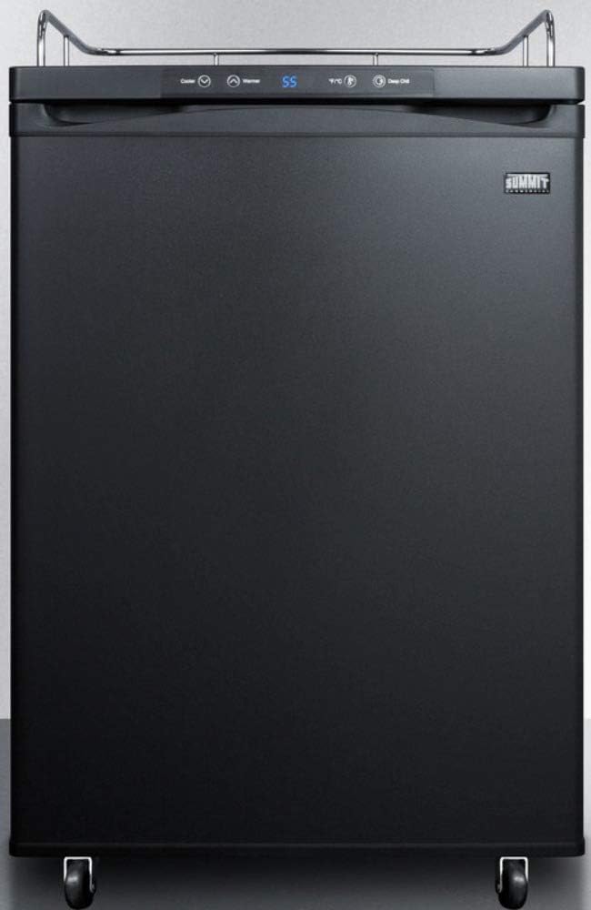 Summit Appliance SBC635M7NK Freestanding Commercially Listed 24" Wide Beer Dispenser in Black Exterior with Auto Defrost, Drip Tray, Deep Chill Function, Digital Thermostat, and Casters