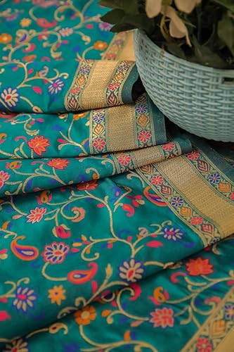 Image of DEVANGI Women's Woven Banarasi Silk Dupatta /Chunni For Women, Floral Print 1 Meter Wide and 2.3 Meter Length Printed Designer Dupatta /Chunni For Girls