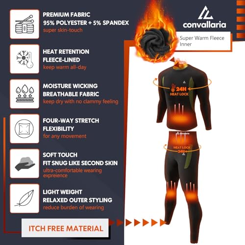 image for CL convallaria Thermal Underwear Long Johns Set Mens Winter Hunting Ge