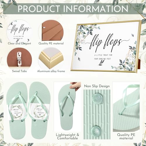 Image of Zoooyawn 24 Pairs Wedding Party Favors Flip Flops Bulk Wedding Sign for Guest