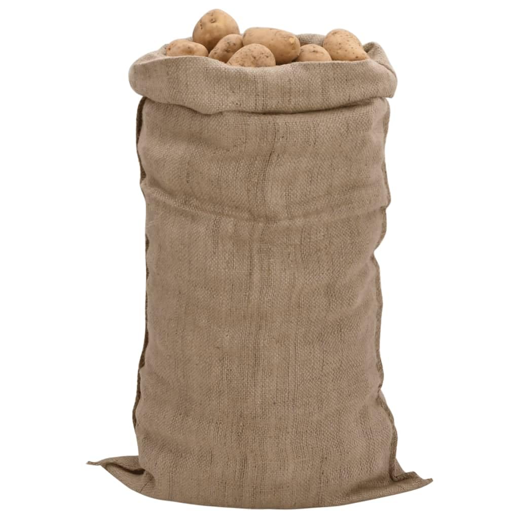 Lot de 30 sacs en jute 65 x 135 cm - Sacs de transport résistants pour jardin, récolte et stockage - Tissu de jute respectueux de l'environnement