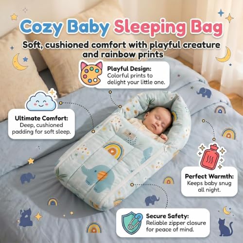 Image of StarAndDaisy Baby Mosquito Net with Mattress and Sleeping Bag, Foldable Mosquito Net Bed with Breathable Mesh, Portable Baby Bedding Set for Newborn