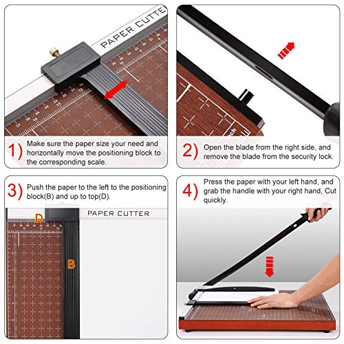 Paper Cutter Heavy Duty 18" Cut Length Professional Large Paper Cutter 12-Sheet Capacity Guillotine Paper Cutter For Cardstock, Safety, Efficience, Wide Use For Office, School, Home (A2-A7) #TOP5