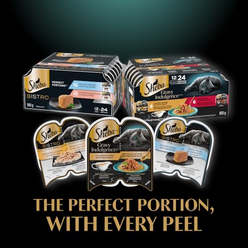 Sheba Gravy Indulgence Perfect Portions Adult Wet Cat Food Chicken & Beef & Salmon Entrée in Extra Gravy Variety Pack, (36) 75g Trays image 2