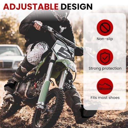 Image of Motorcycle Gear Shift Shoe Protector Pads Set of 2, Adjustable Non-Slip Rubber Gear Shifter Cover with Hook & Loop Strap for Riding Boots, Sports Bikes, Scooters, Commuter Motorcycles