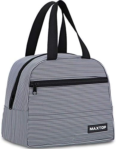 MAXTOP Lunch Bag Women,Insulated Thermal Lunch Box Bag for men With Front Pocket and Inner Mesh pocket, Cooler Tote Bag Gifts for Adults Women Men Work Nurse Picnic Beach Park