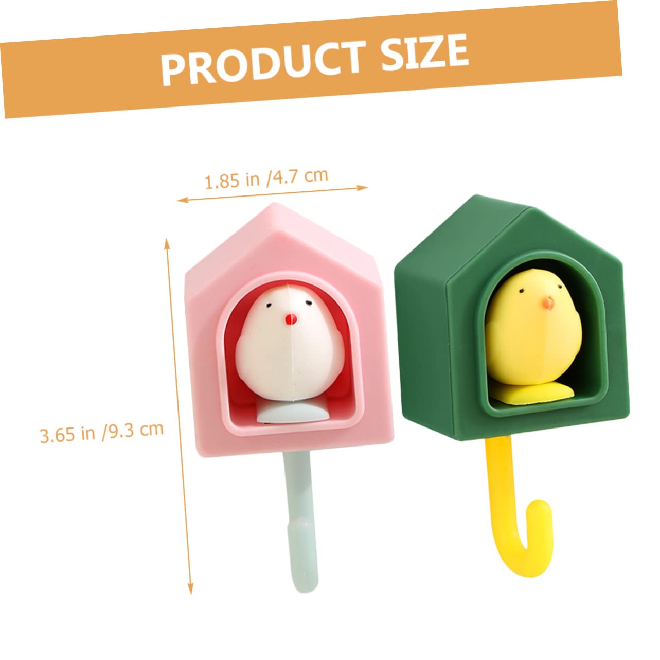 VASDEV 10 Ganchos Adhesivos creativos para pájaros, Ganchos para Colgar en la Pared, Objetos Colgantes sin Rastro Abs (Color Surtido x 2 Piezas 9,3 x 4,7 x 3,5 cm x 2 Piezas)