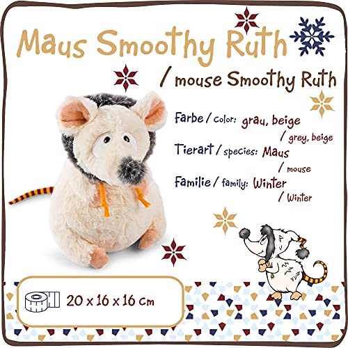 NICI 47291 Kuscheltier Maus 20cm – Maus Plüschtier für Mädchen, Jungen & Babys – Flauschiges Stofftier zum Kuscheln & Spielen – Kuscheliges Schmusetier der Winter Kollektion, beige/grau – Bild 4