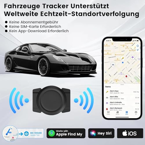 GPS Tracker Auto 4 Pack Ohne ABO für iOS Fahrzeuge, für Apple „Wo Ist?“, Magnet Trackers Schlüsselfinder für Motorrad Kfz Gepäck Koffer, Keine ABO Smart Bluetooth Air Tags für Kinder Hund Haustiere