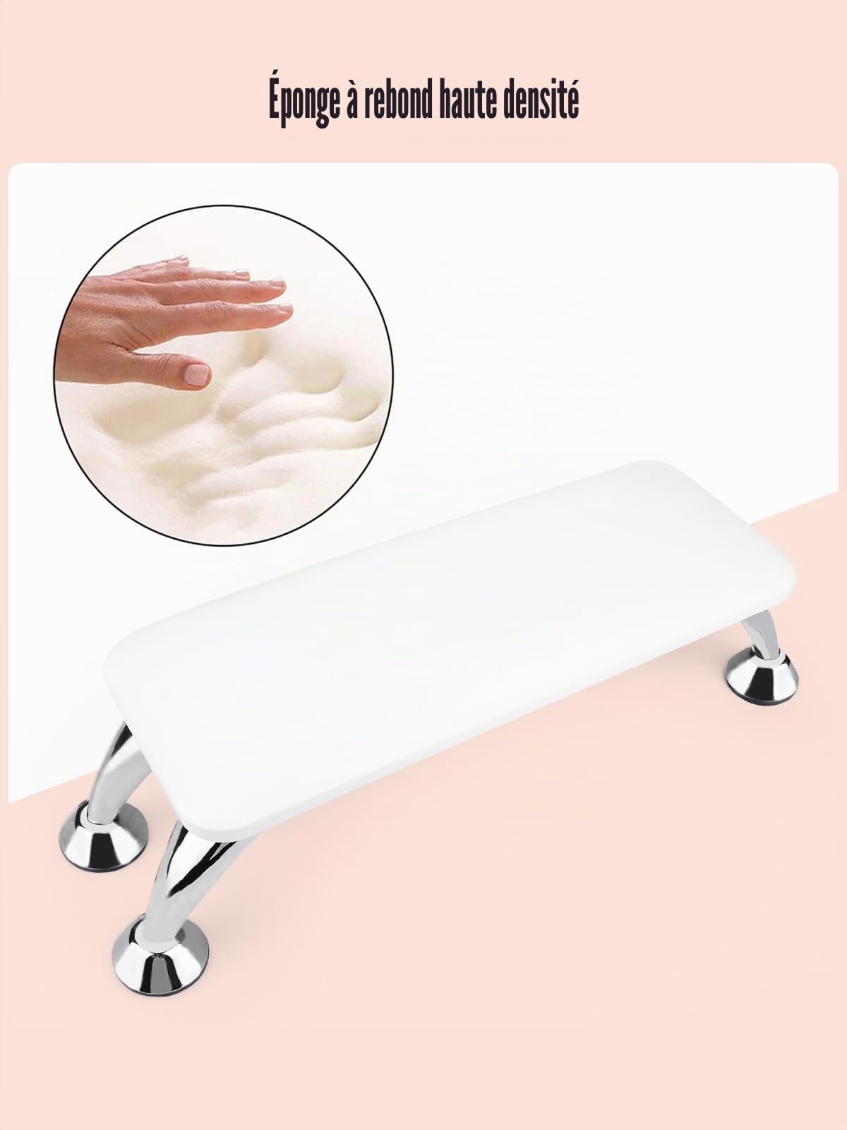 LIONVISON Coussin Ongle Repose Main: Coussin Manucure Repose Main - Repose Main Ongle et Repose Poignet pour Femmes, Filles et Manucures - Coussins Repose-Main pour Manucure （Blanc）