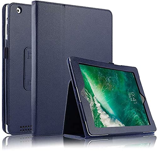 PU Leather Stand Case for iPad Air 1/2 9.7 2017/18 5th/6th Generation Folio Cover (Blue)